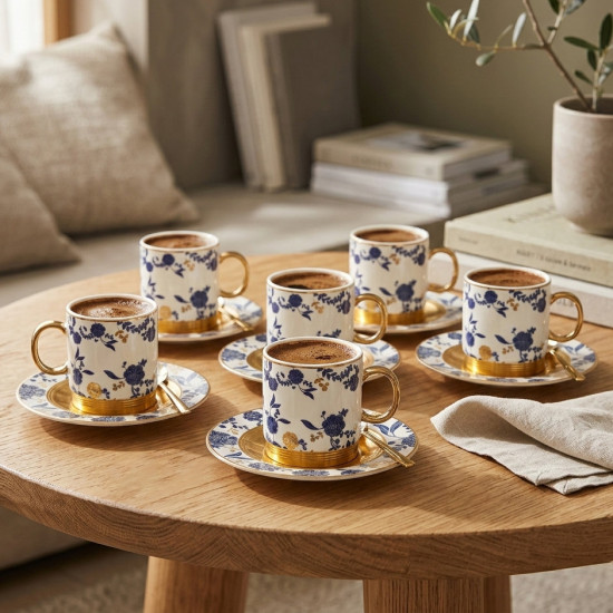 Coffee Cup and Saucer Set - 12 Pcs